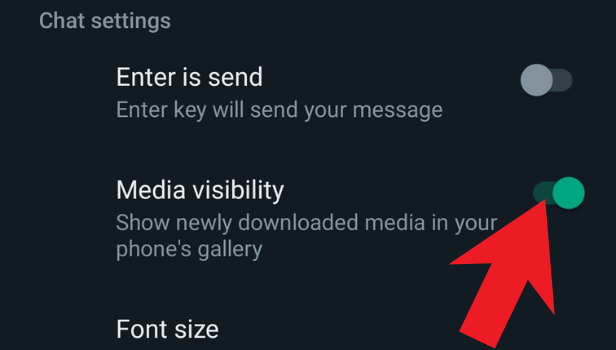 if you want auto download then enable the media visibility option.