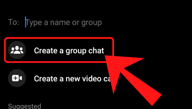Select the option of "Create a group chat"