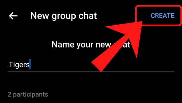 After adding the group name, click create