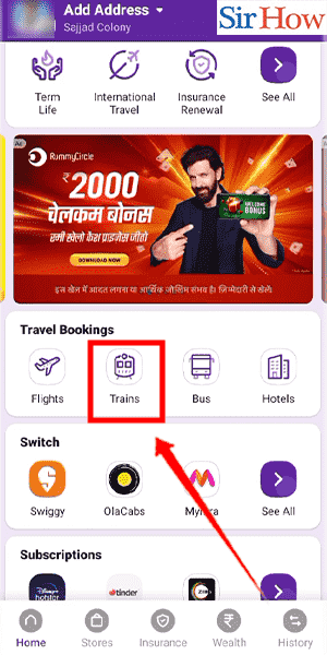 Image title cancel irctc ticket on phonepe step 2